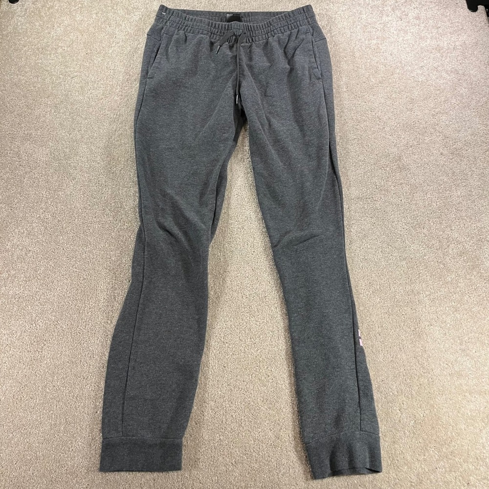 Adidas Joggers Womens Large Grey Slim Fit Drawstring Heathered‎ Sweatpants